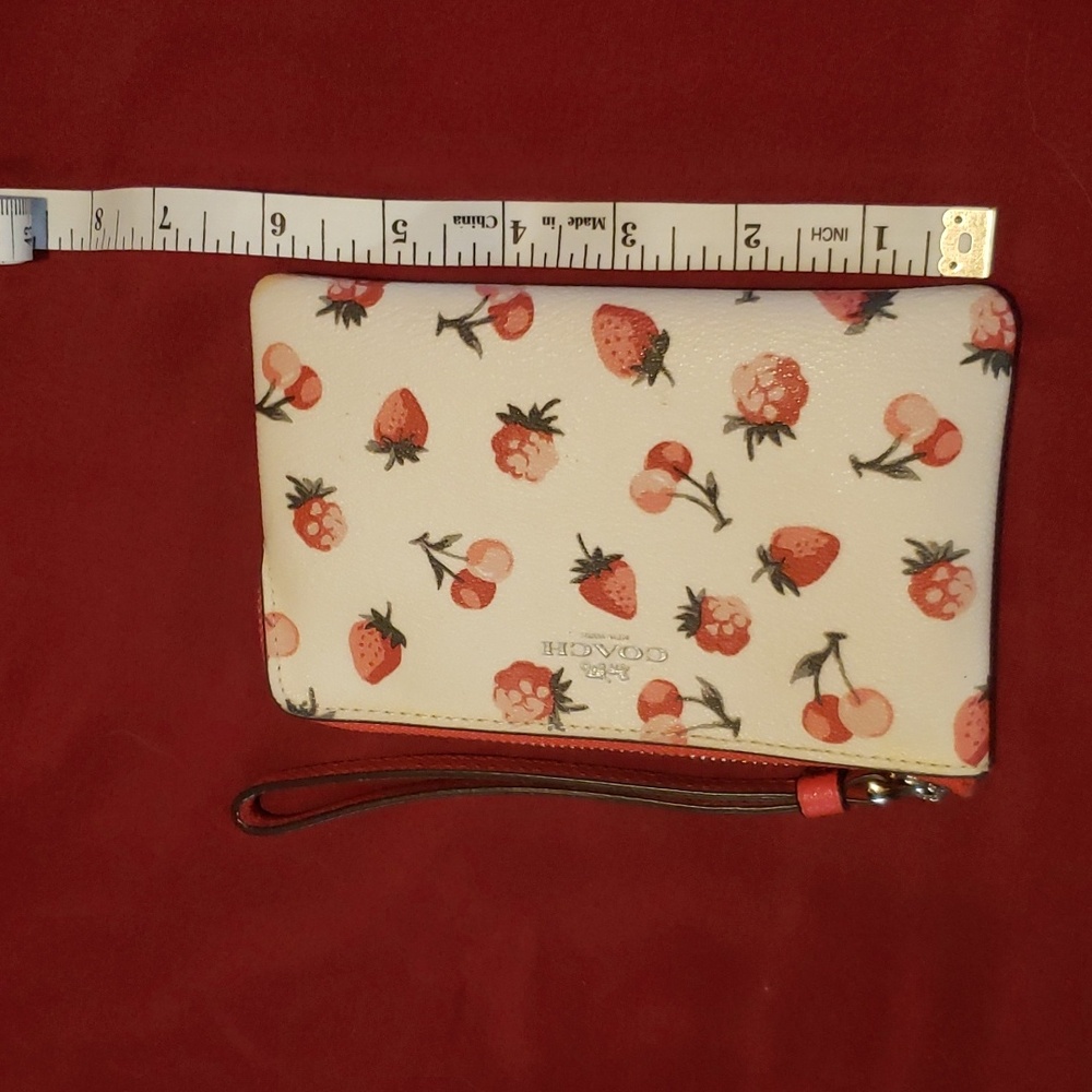 Coach strawberry wristlet